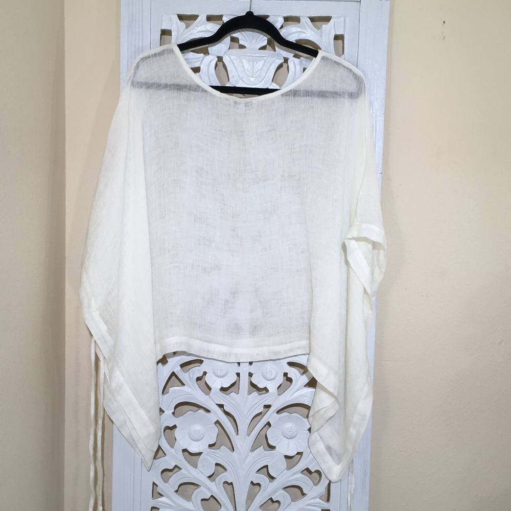 Calligraphie 100% Linen NWT Elegant White Tunic Top